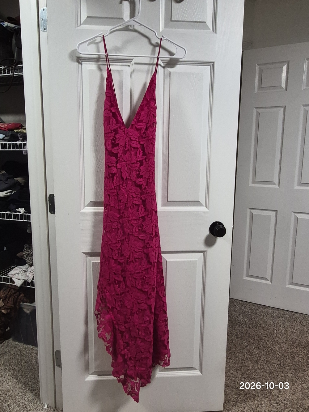 Backstage Australia Bright Pink Lace Asymmetrical Dress XS